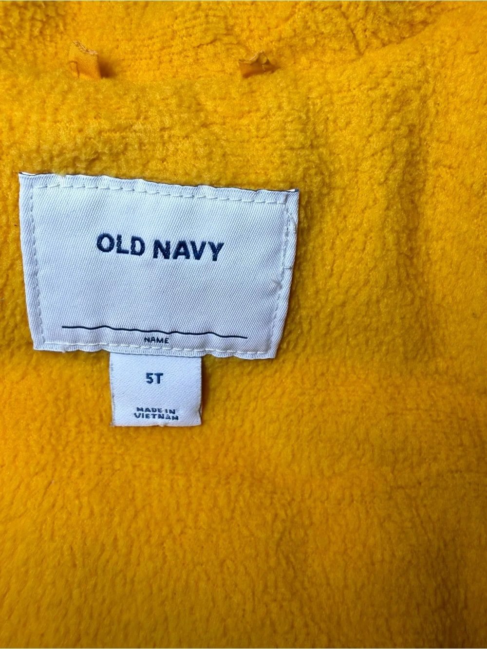 Old Navy 5T Toddler Yellow Puffer Coat Hooded Warm Fleece Lined Jacket